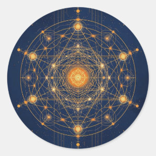 Stellar Alignment: The Geometry of Inner Light Classic Round Sticker