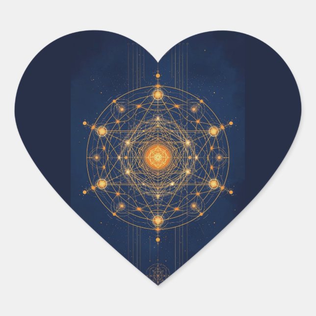 Stellar Alignment: The Geometry of Inner Light Heart Sticker (Front)