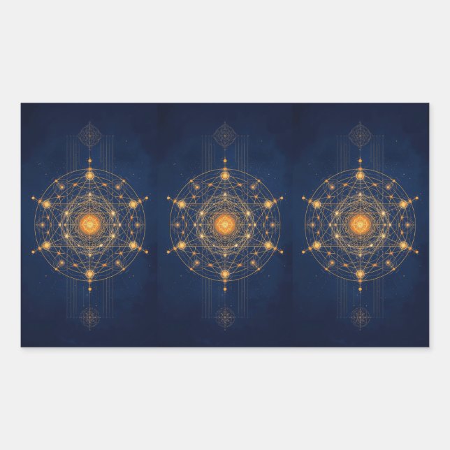 Stellar Alignment: The Geometry of Inner Light Rectangular Sticker (Front)