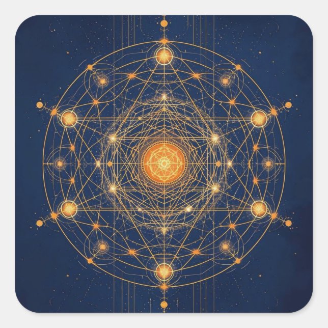 Stellar Alignment: The Geometry of Inner Light Square Sticker (Front)