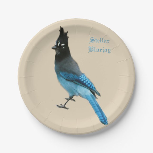 Stellar Blue Jay paper plate (Front)