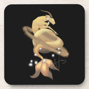Stellar Capricorn Saturn Zodiac Coaster