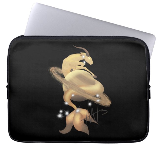 Stellar Capricorn Saturn Zodiac Laptop Sleeve (Front)