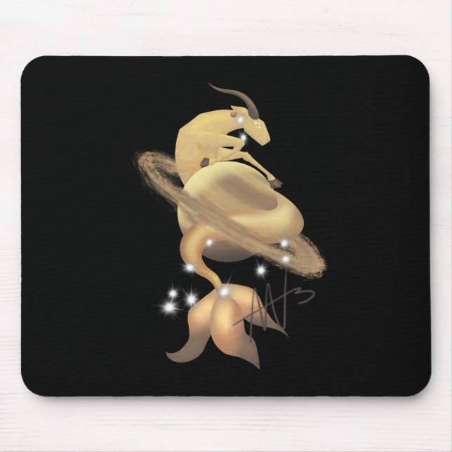 Stellar Capricorn Saturn Zodiac Mouse Pad (Front)