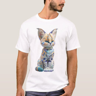 Stellar Cosmic Blue Spotted Caracal Cat Men T-Shirt