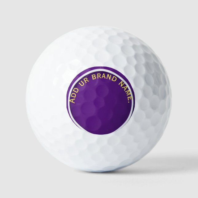"Stellar Elegance: Space-themed Design on Purple B Golf Balls (Front)