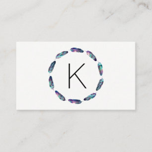 Stellar Feather Pattern with Monogram Business Card