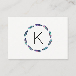 Stellar Feather Pattern with Monogram Business Card