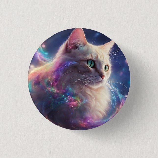 Stellar Kitty- cosmic cat art 3 Cm Round Badge (Front)