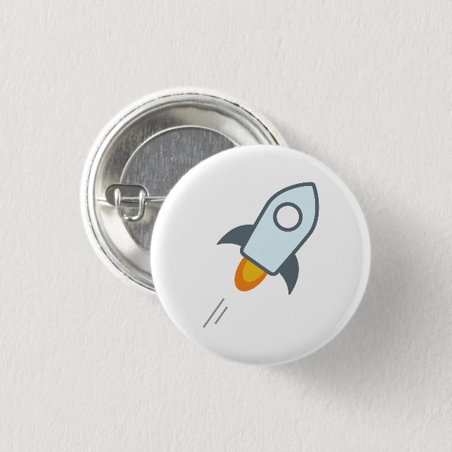 Stellar Lumens Round Button (White) (Front & Back)