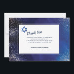 Stellar Night Bar Mitzvah Thank You Card<br><div class="desc">A handsome invitation with hues of blue featuring the Star of David. (Image by rawpixel.com on Freepik). The card is easy to customise with your wording, font and font colour. Not exactly what you're looking for? All our products can be custom designed to meet your needs at no extra charge....</div>