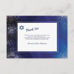 Stellar Night Bar Mitzvah Thank You Card<br><div class="desc">A trendy Bar Mitzvah thank you card for your son's celebration. The Star of David can be dragged to any location, made larger or smaller ( -) or eliminated. (Freevector.com). (Design by Freepik.com). The card is easy to customise with your wording, font and font colour.Not exactly what you're looking for?...</div>