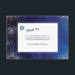 Stellar Night Bar Mitzvah Thank You Card<br><div class="desc">A trendy Bar Mitzvah thank you card for your son's celebration. The Star of David can be dragged to any location, made larger or smaller ( -) or eliminated. (Freevector.com). (Design by Freepik.com). The card is easy to customise with your wording, font and font colour.Not exactly what you're looking for?...</div>