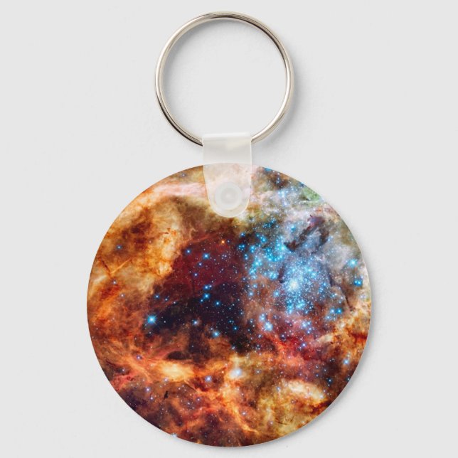 Stellar Nursery R136 Tarantula Nebula NASA Photo Key Ring (Front)