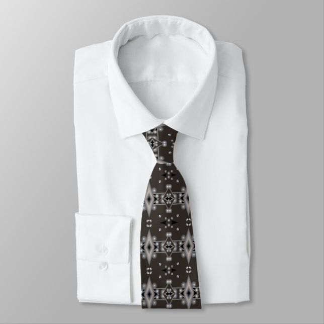 Stellar Performance Modern Abstract Art Design Tie (Tied)