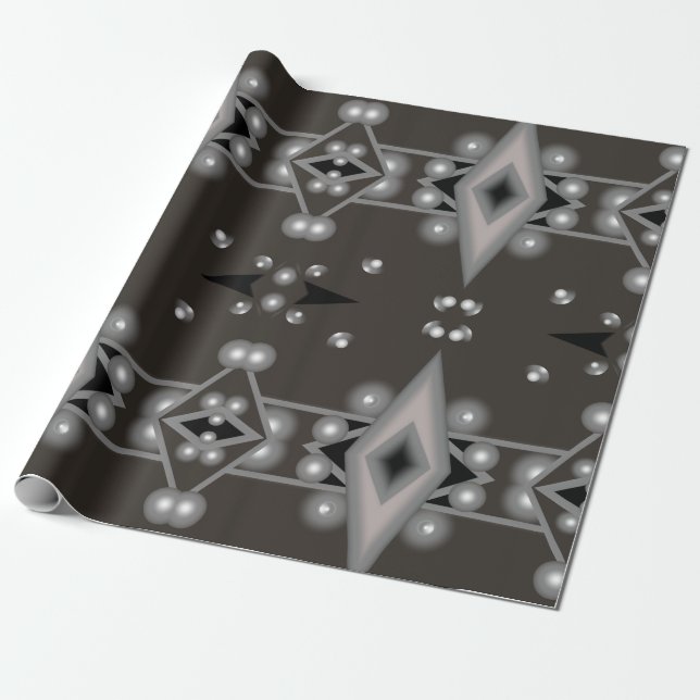 Stellar Performance Modern Abstract Art Design Wrapping Paper (Unrolled)