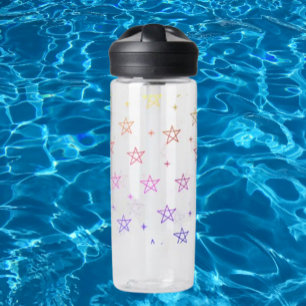 Stellar Rainbow Star Doodle Water Bottle