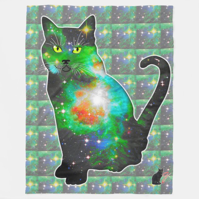 Stellar Space In Cat Fleece Blanket (Front)