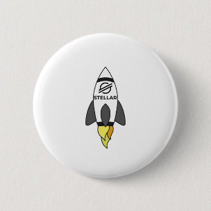 Stellar To The Moon Rocket 6 Cm Round Badge