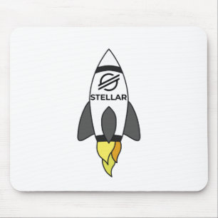Stellar To The Moon Rocket Mouse Pad