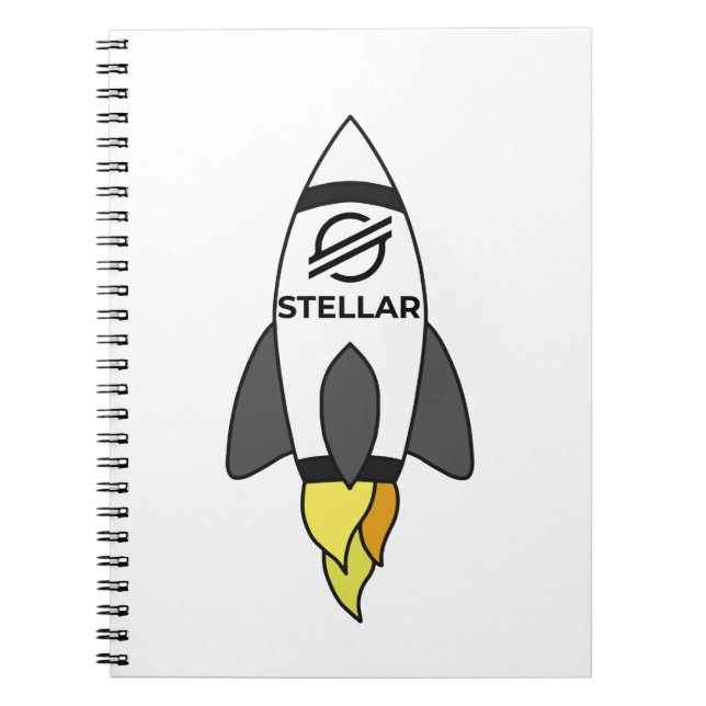 Stellar To The Moon Rocket Notebook (Front)