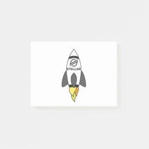 Stellar To The Moon Rocket Post-it Notes