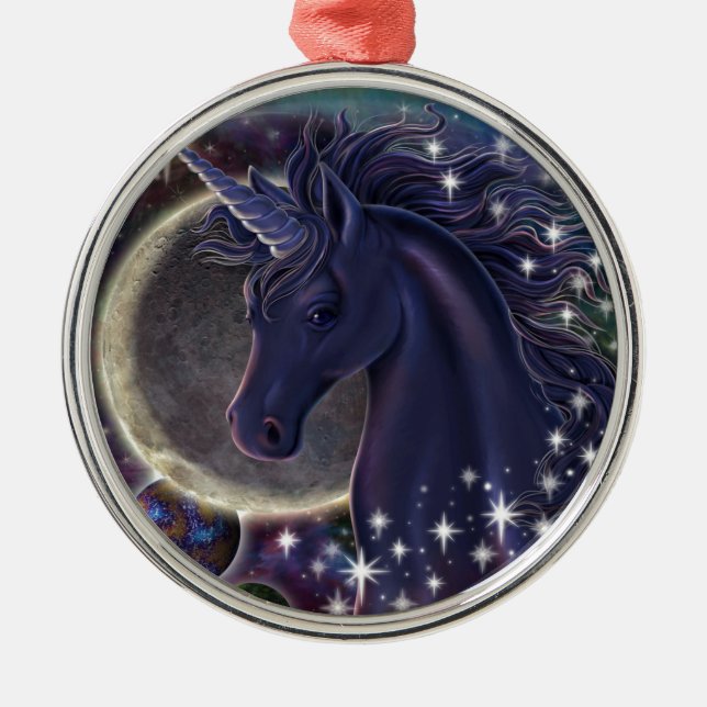Stellar Unicorn Metal Ornament (Front)