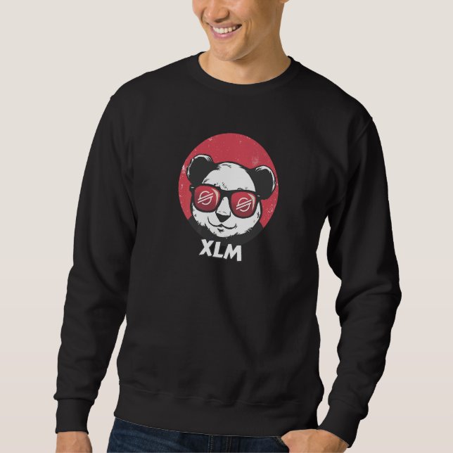 Stellar Xlm Cute Crypto Panda Sun Glasses Retro Sweatshirt (Front)