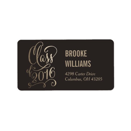 Stellar Year Editable Colour Graduation Label Address Label