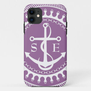 StellaRoot Anchor Down Purple Preppy Personalise iPhone 11 Case