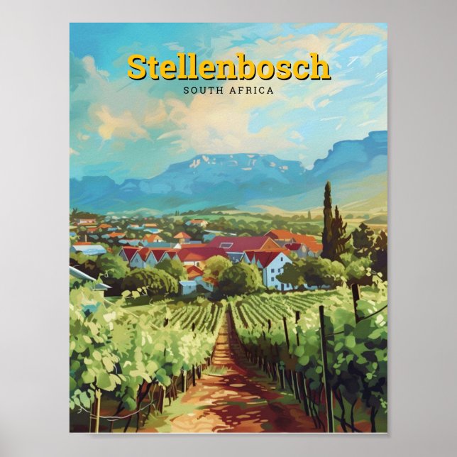 Stellenbosch South Africa Vintage Travel  Poster (Front)
