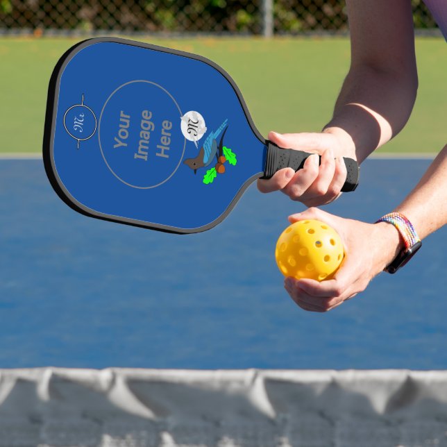 Steller Blue Jay Monogram Pickleball Paddle (Insitu)