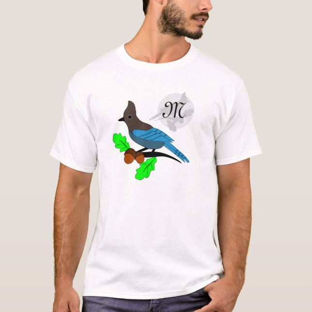 Steller Blue Jay Monogram T-Shirt (Front)