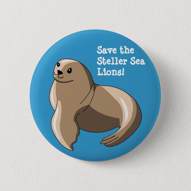 Steller Sea Lions 6 Cm Round Badge (Front)