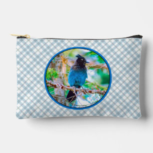 Steller's Jay in Forest Original Photograph Accessory Pouch