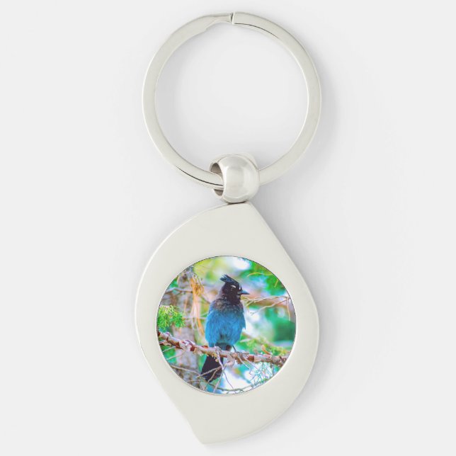 Steller's Jay - Original Photograph Key Ring (Front)