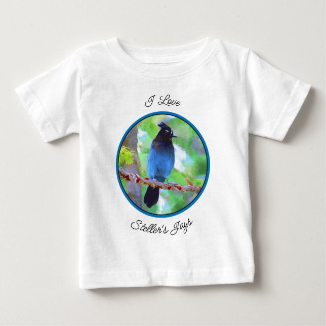 Steller's Jay Painting - Original Bird Art Baby T-Shirt (Front)