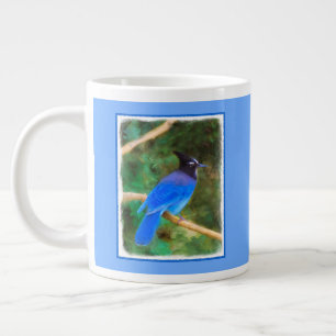Steller's Jay Painting - Original Bird Art Large Coffee Mug