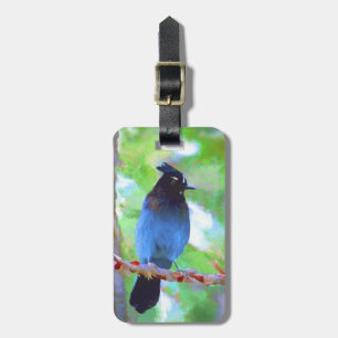 Steller's Jay Painting - Original Bird Art Luggage Tag