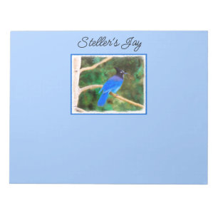 Steller's Jay Painting - Original Bird Art Notepad