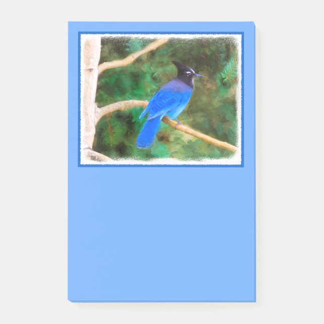 Steller's Jay Painting - Original Bird Art Post-it Notes (Front)