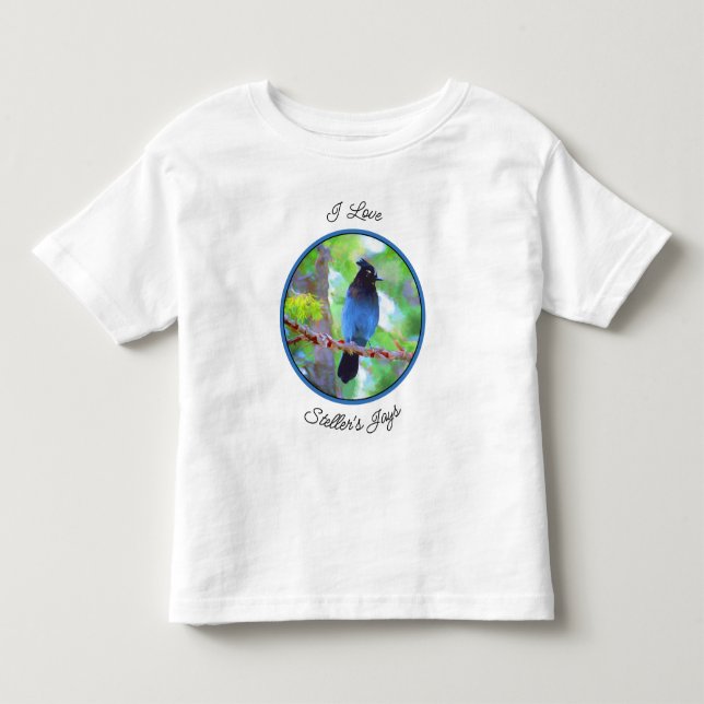Steller's Jay Painting - Original Bird Art Toddler T-Shirt (Front)