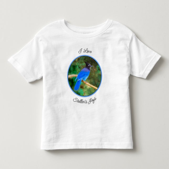 Steller's Jay Painting - Original Bird Art Toddler T-Shirt (Front)