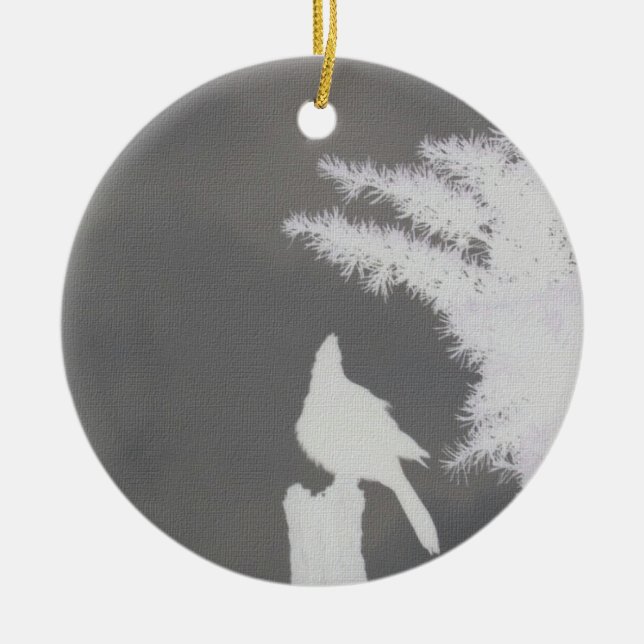 Steller's Jay Silhouette Ceramic Ornament (Front)