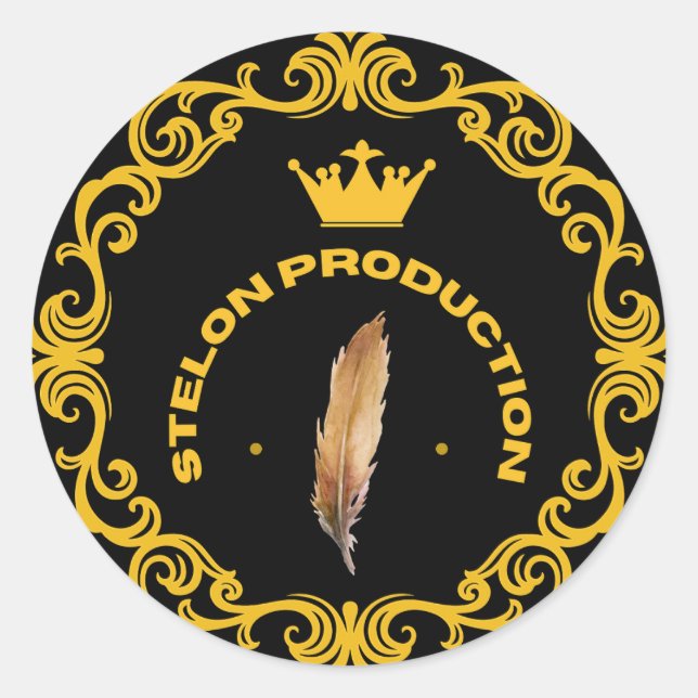 Stelon production premium  classic round sticker (Front)