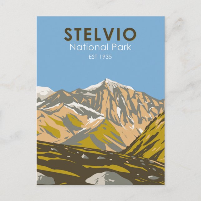 Stelvio National Park Italy Central Alps Vintage Postcard (Front)