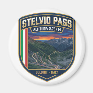 Stelvio Pass - Motorcycle Alpine Route Magnet