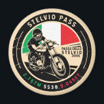 Stelvio Pass | Passo Dello Stelvio | Motorcycle Magnet<br><div class="desc">Stelvio Pass done in a vintage,  distressed style emblem. It is a famous mountain pass found along the Eastern Alps in Italy.</div>