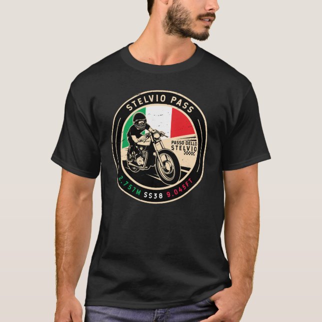 Stelvio Pass | Passo Dello Stelvio | Motorcycle T-Shirt (Front)