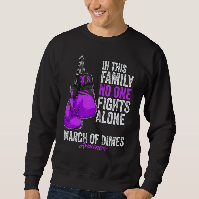 Stem Cell Research Awareness Month Gloves Purple R Sweatshirt (Front)